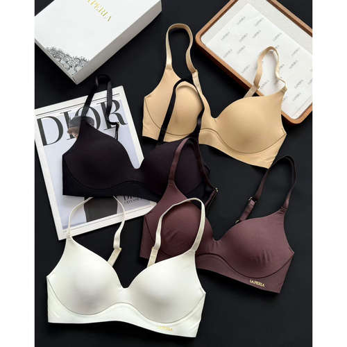 LAP光面无痕轻聚拢bra内衣小胸聚拢性感纯欲深V领文胸显瘦收副乳