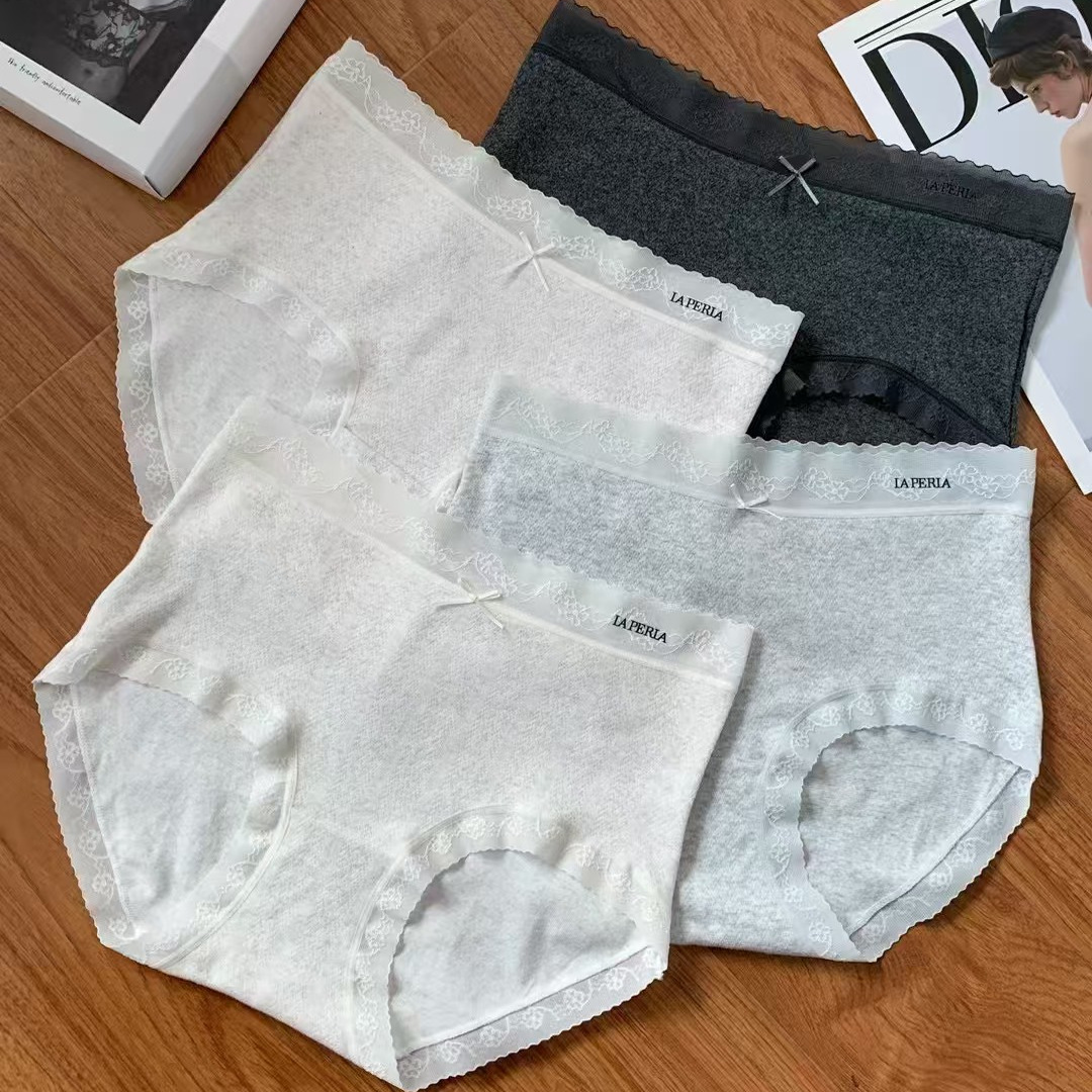LP法式蕾丝边中腰纯棉内裤
