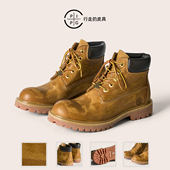 中帮大黄靴厚底户外工装 PIPG男女款 磨砂牛皮复古擦色马丁靴 靴子