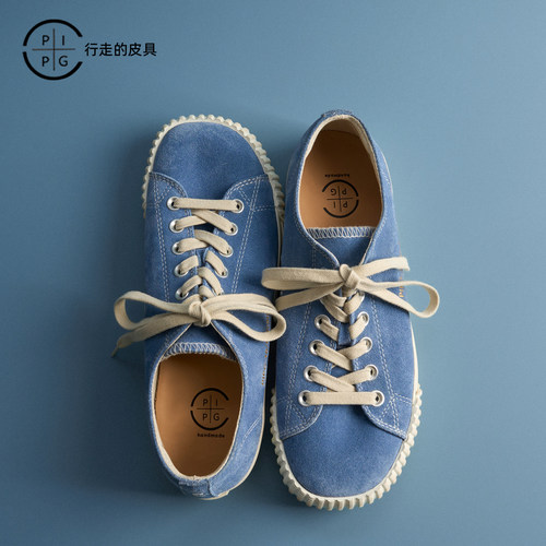 PIPG「2026新款」翻毛皮男女款复古休闲板鞋 日系百搭透气帆布鞋