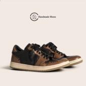 PIPG水洗马皮鞋 原创复古真皮手工厚底透气运动鞋 子男女鞋 休闲板鞋