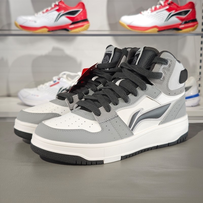 李宁正品天迹SOFT HI男子复古中帮舒适厚底耐磨休闲鞋AGCU367-3