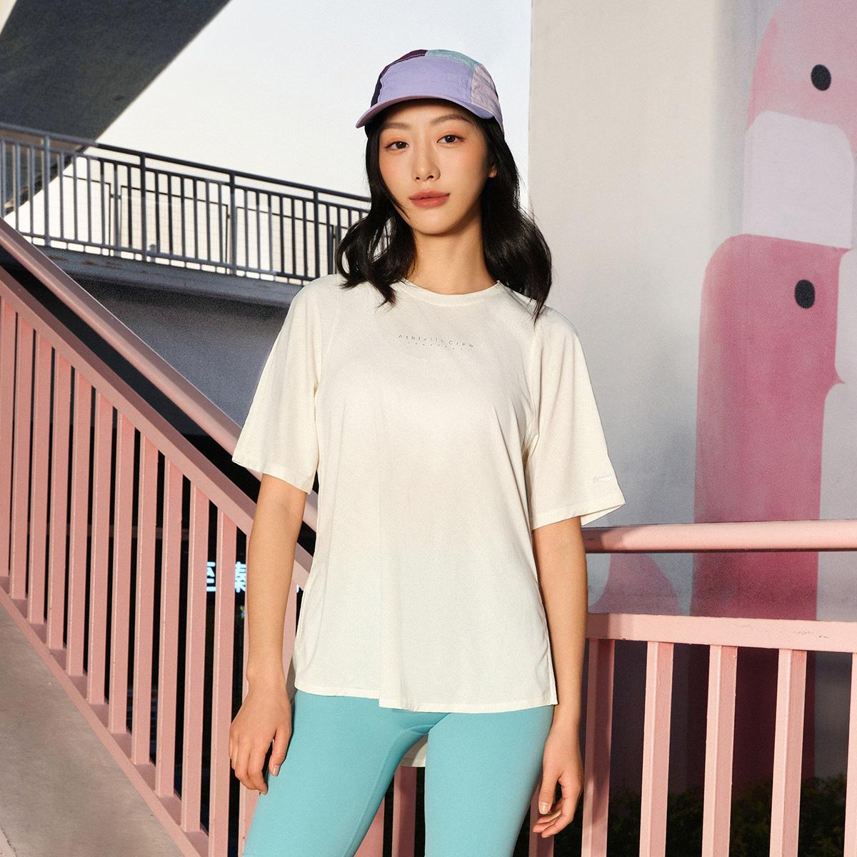 李宁正品新款健身系列女子凉感速干针织圆领运动短袖T恤ATSV278