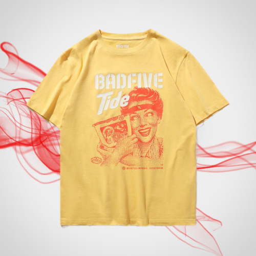 李宁图案t恤圆领潮流BADFIVEx汰渍联名款男子短袖文化衫AHSP945