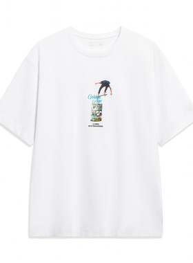 Lining/李宁正品夏季男子新款卡通动漫印花宽松短袖T恤AHST089