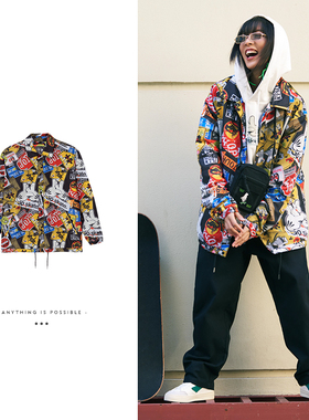 李宁正品男子春季新款OG_SLICK联名系列翻领时尚开衫外套AFDS099