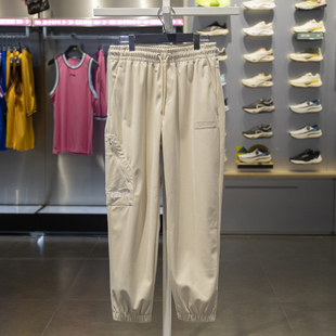 李宁正品冬季新款韦德系列男子宽松系带运动针织束脚裤AKXU085-6