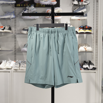 李宁正品男子反光速干运动短裤