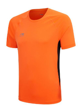 李宁短袖T恤春季新款休闲舒适圆领设计简洁训练运动圆领衫ATSQ169