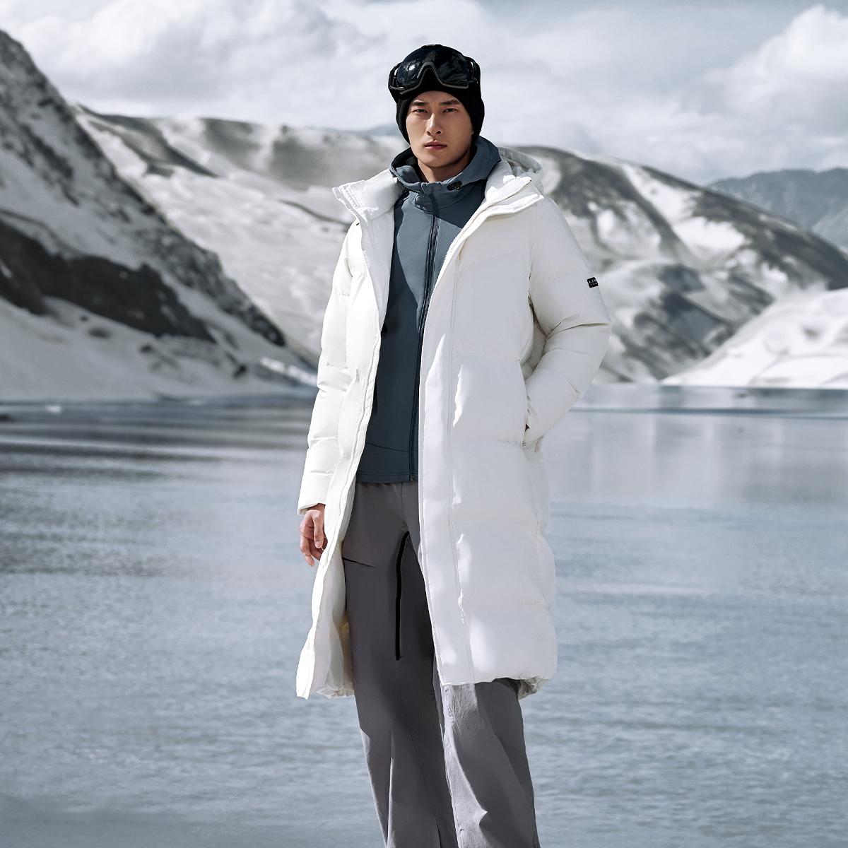 李宁正品男子防泼水保暖羽绒服