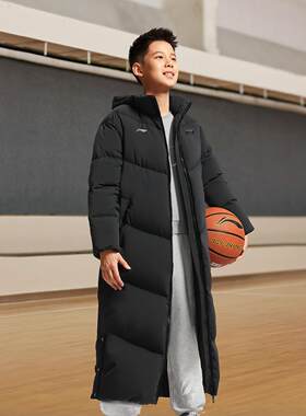 李宁正品2025新款男女大童户外休闲运动训练连帽羽绒服YYMV097