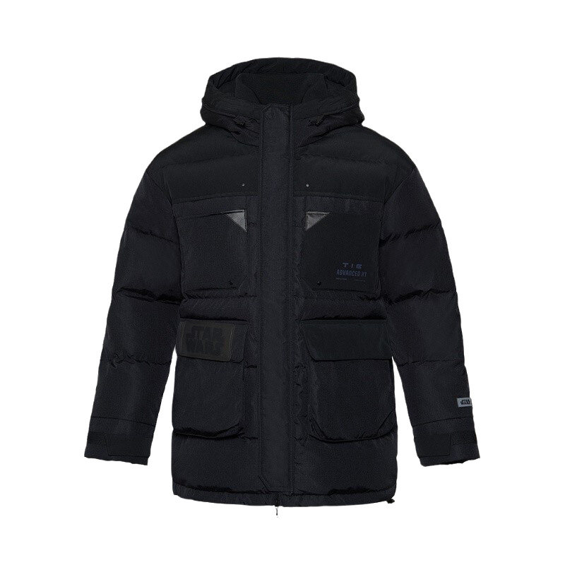 李宁冬季星球大战系列中长款白鹅绒保暖加厚羽绒服 AYMR209