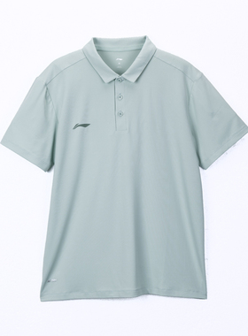 李宁正品2024年新款男子休闲运动翻领短袖POLO衫APLU189-5
