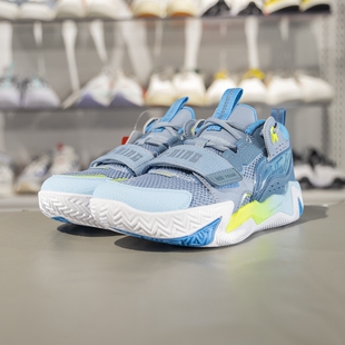 李宁正品怒放 TEAM男大童反光轻质缓震魔术贴耐磨篮球鞋YKBV016-5