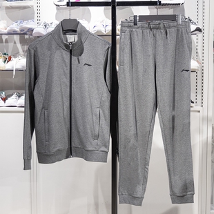 正品李宁冬季男子卫裤卫衣跑步运动服休闲潮流运动套装AWEQ031