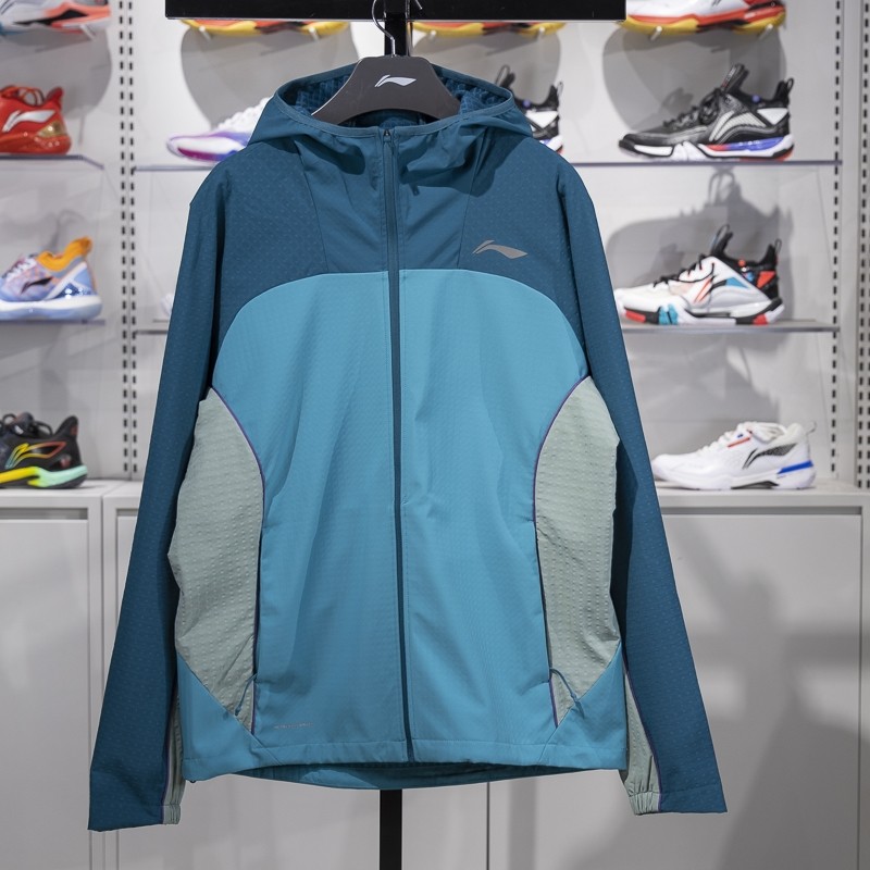 李宁正品专业跑步系列男子反光加绒防泼水运动梭织外套AFDU349-5