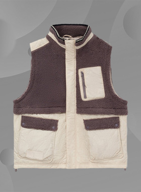 李宁正品冬季篮球运动生活系列男子加绒保暖拼接休闲马甲AMDR079