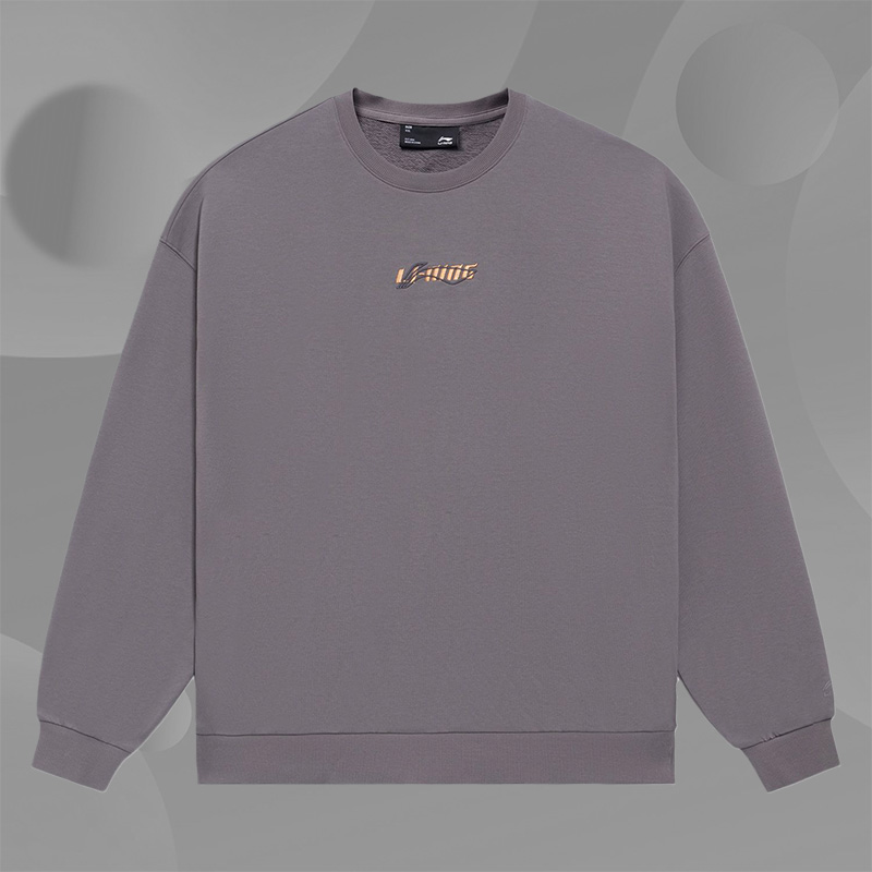 李宁正品春季新款男装运动服男子宽松百搭套头圆领卫衣AWDS587