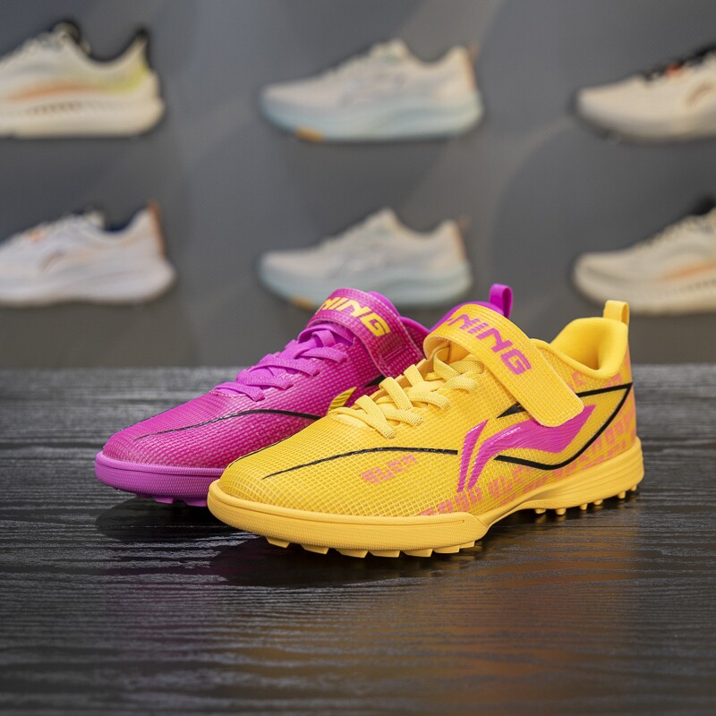 李宁正品疾影2 男大童时尚舒适抓地魔术贴运动足球鞋YKGV012-3