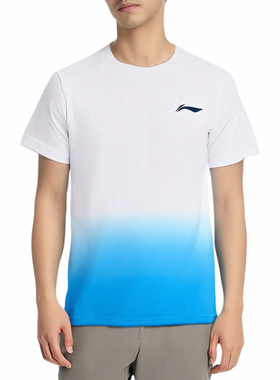 李宁正品夏季男女同款时尚简约潮流干爽训练柔软短袖T恤AHST355-1