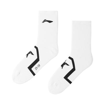 李宁正品羽毛球系列男子厚实毛巾底运动缓震中袜一双装AWSV063