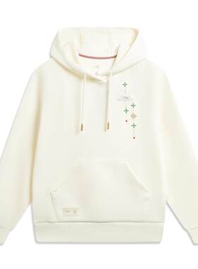 李宁正品中国文化系列故宫联名女子吸汗舒适宽松连帽卫衣AWDW108