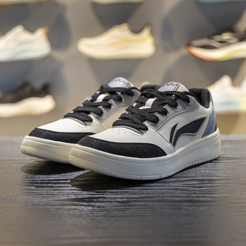 李宁正品元宝V3男子经典透气耐磨系带低帮运动休闲鞋AGCV107-4