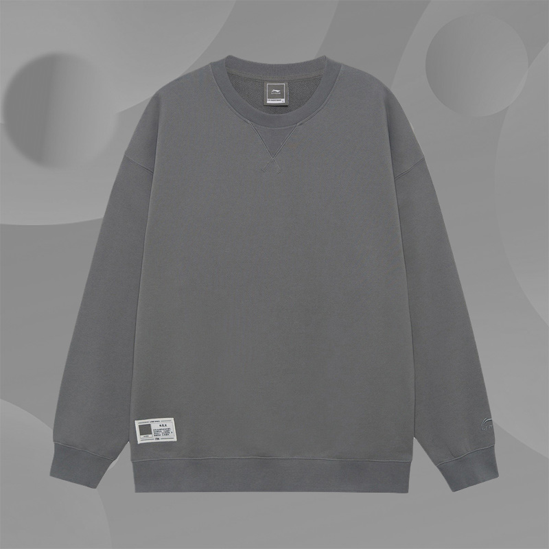 李宁正品运动生活经典多色彩系列男女同款套头无帽卫衣AWDR863