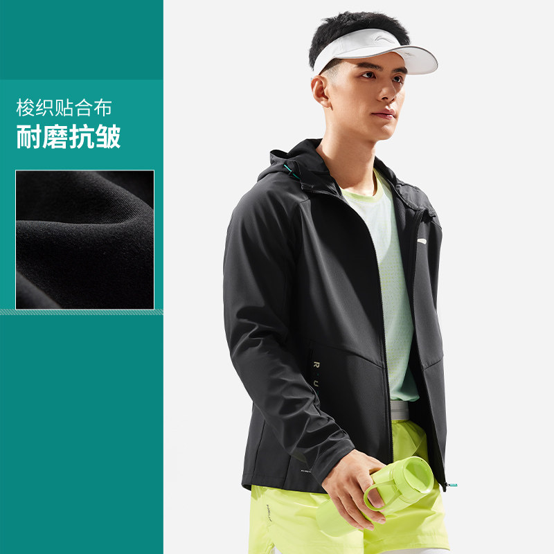 李宁正品专业跑步系列男子反光加绒保暖防泼水运动外套AFDU349