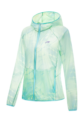 Lining/李宁正品跑步系列女子轻质休闲连帽运动防晒服外套AFDT186