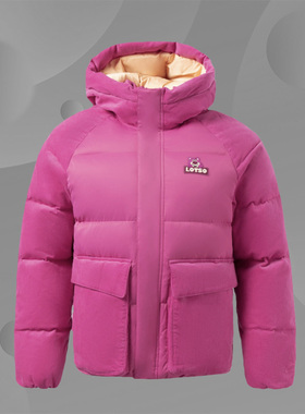 李宁x 玩具总动员草莓熊男女同款宽松鸭绒短羽绒服AYMR516