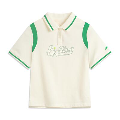 李宁正品网球系列女大童时尚百搭翻领舒适透气短袖POLO衫YPLV024