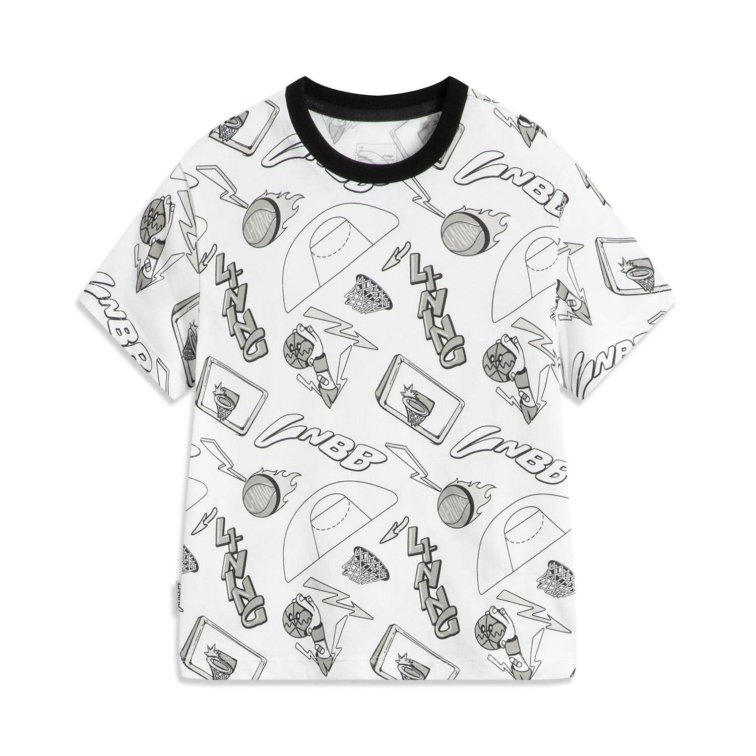 李宁正品运动生活系列男女小童潮流印花速干休闲宽松短袖YHSV155,童装/婴儿装/亲子装,T恤,淘宝优惠券,粉丝福利购,淘宝优惠卷