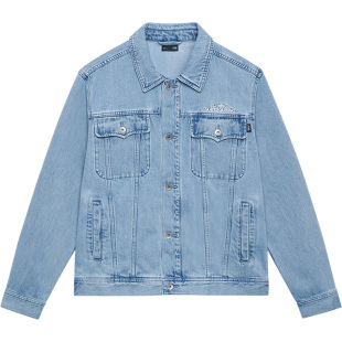 中国李宁正品新款日进斗金男子时尚运动宽松水洗牛仔外套AJDT059