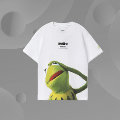 李宁童装儿童夏季短袖新款联名科米蛙系列男大童T恤YHSR435