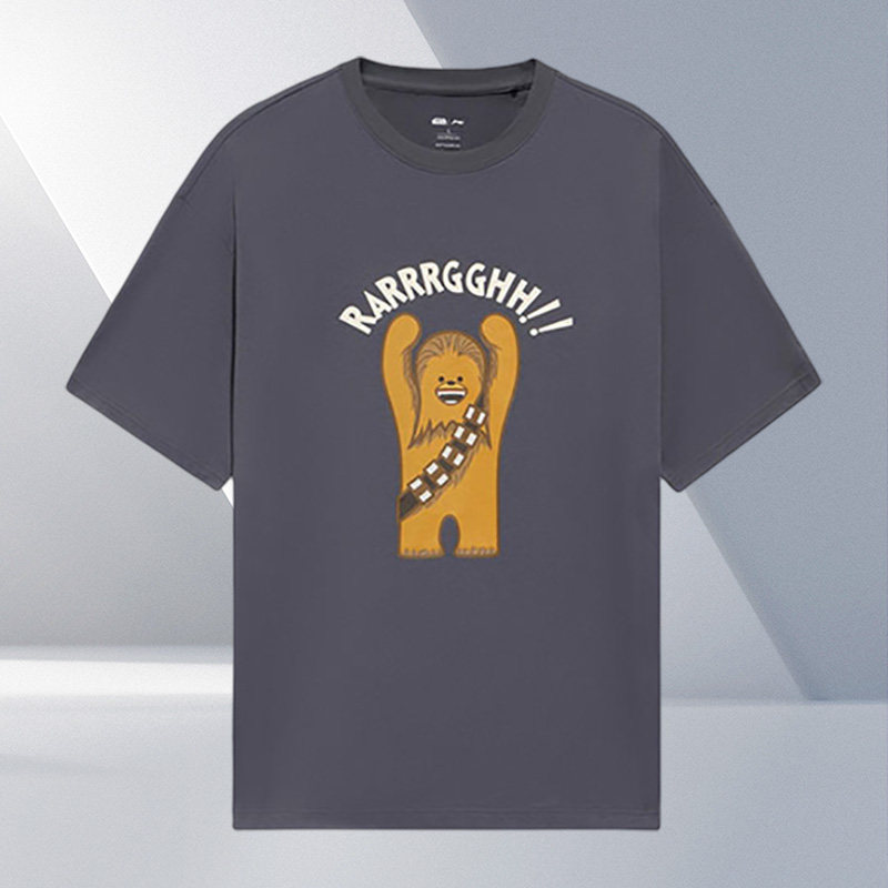 Lining/李宁正品星球大战联名男子时尚宽松休闲短袖T恤AHSS875