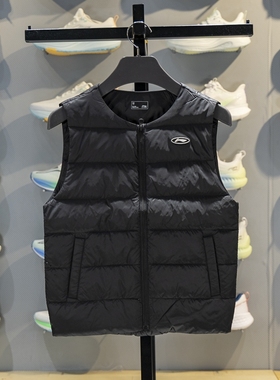 李宁正品运动生活系列男女大童保暖休闲圆领羽绒马甲YMRV005-1