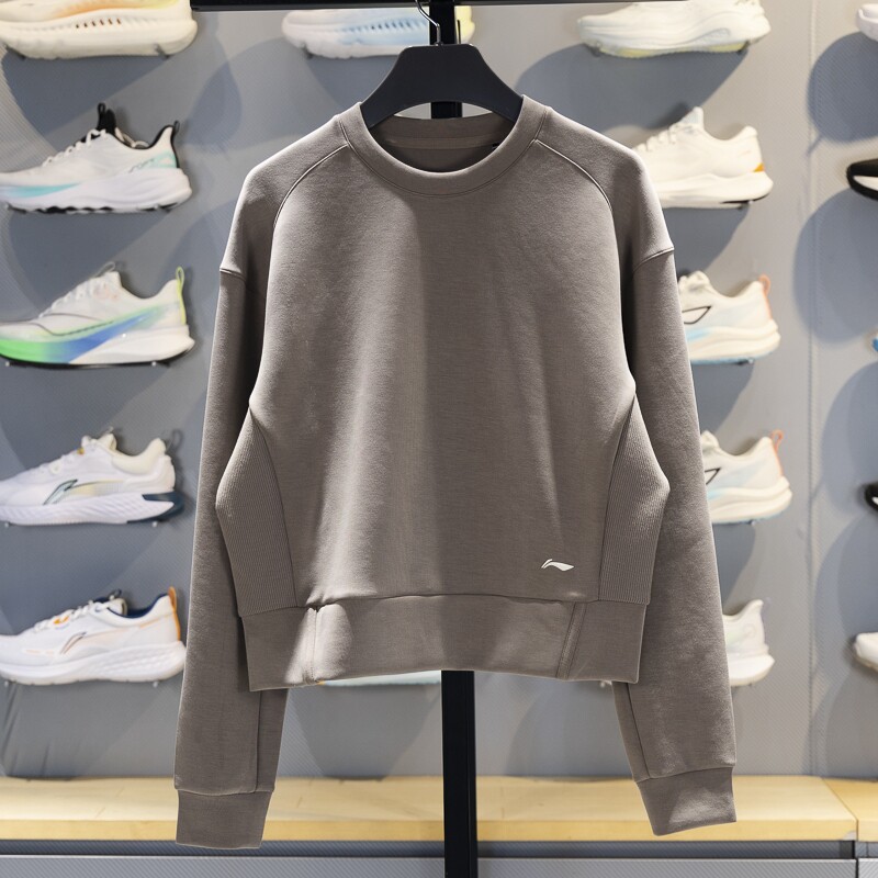 李宁正品健身系列女子时尚潮流运动训练长袖卫衣套头衫AWDV508-4