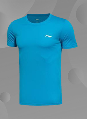 李宁T恤男装夏季新款跑步系列速干短袖T恤训练运动服ATSN485