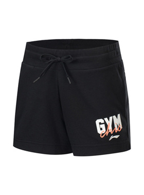 李宁正品短裤女19夏新款训练系列薄款透气舒适短卫裤 AKSP052