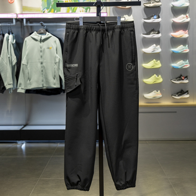 李宁正品男子加绒保暖梭织运动裤