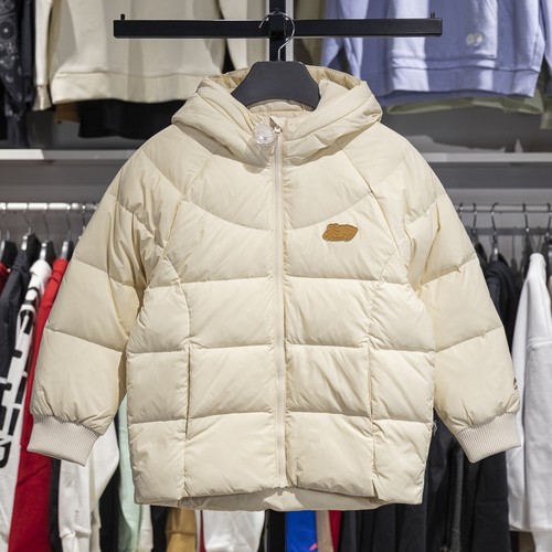 李宁正品运动生活系列女大童宽松休闲保暖连帽羽绒服YYMU008-1