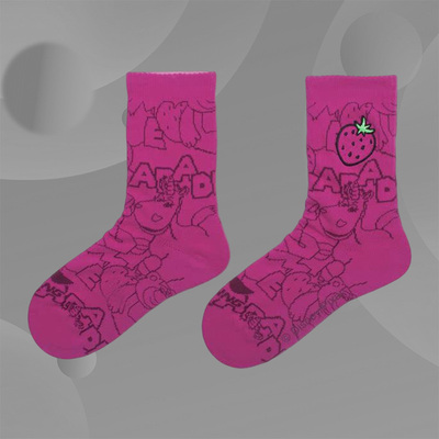 Lining/李宁正品PIXAR草莓熊卡通女子透气运动袜AWSS496