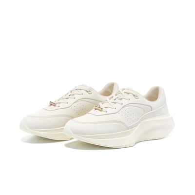 李宁正品运动女士简约低帮减震耐磨回弹训练系带跑步鞋ALJU002-4