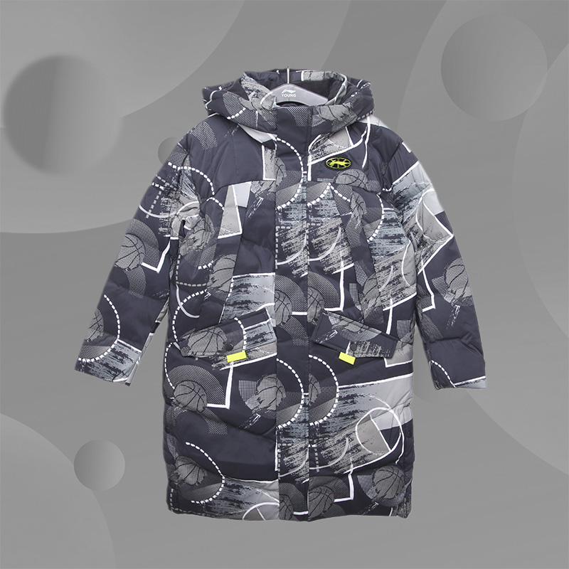 李宁正品童装冬季新款男童中大童白鸭绒厚款运动长羽绒服YYMR015