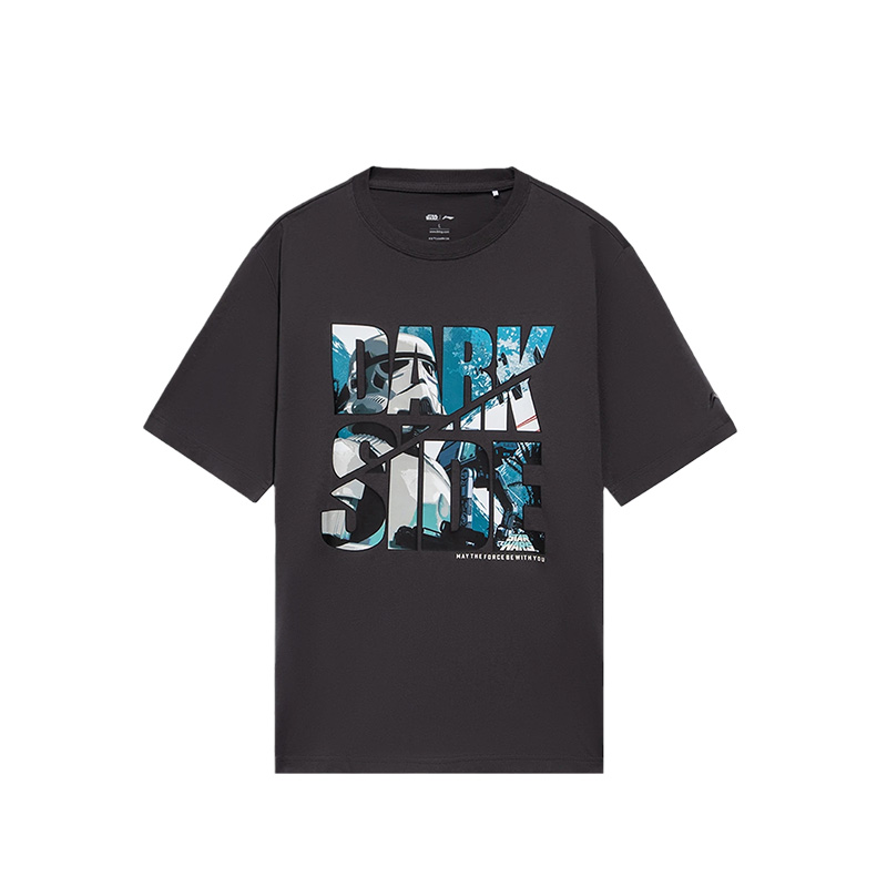 李宁夏季男子星球大战联名系列宽松圆领运动短袖T恤AHSS715-1