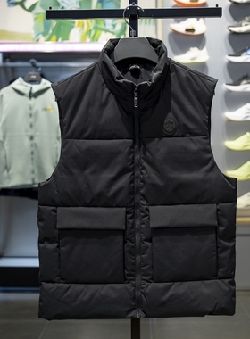 李宁正品2025冬季男士防风保暖立领工装运动羽绒马甲AMRV047-4