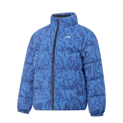 李宁正品2025冬季男大童宽松鸭绒保暖时尚休闲短羽绒服YYMV063