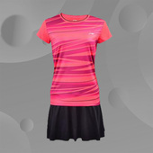 李宁运动系列比赛套装 运动套裙AATM002 透气舒适女子训练短袖