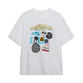 Lining T恤AHST069 男女滑板系列印花透气圆领短袖 李宁正品 夏季